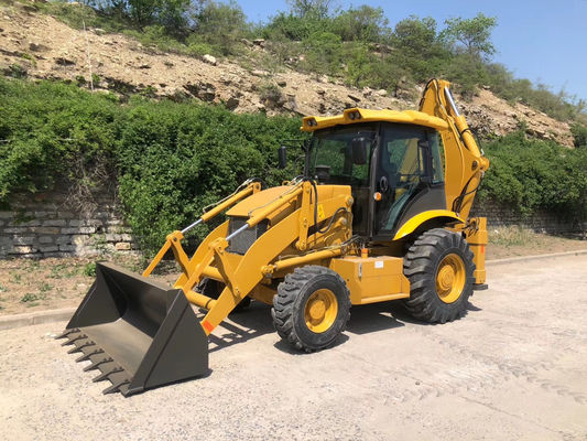YUCHAIエンジンのバックホウの車輪の積込み機黄色いトラック バックホウの積込み機