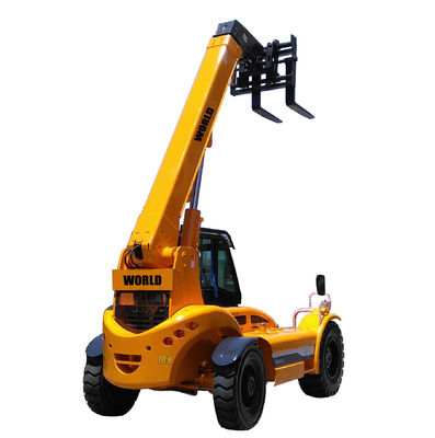 3T 4Tディーゼル7m 14m Telehandlerの望遠鏡のフォークリフト4の車輪のステアリング