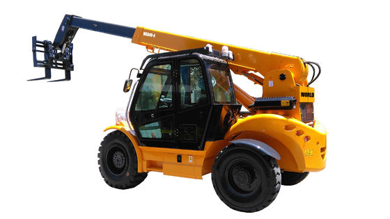 3T 4Tディーゼル7m 14m Telehandlerの望遠鏡のフォークリフト4の車輪のステアリング