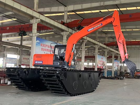 世界 陸上両生掘削機 HK150SD 0.25 から 0.5 M3 の川浄化機 長距離ブーム