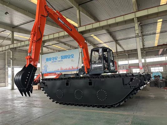 世界 陸上両生掘削機 HK150SD 0.25 から 0.5 M3 の川浄化機 長距離ブーム